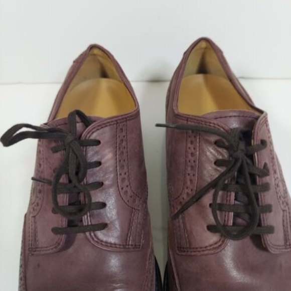 TOD'S MEN LEATHER Derby lace up SHOES 6.5 long wing tip oxford dress shoes casua - Picture 3 of 11